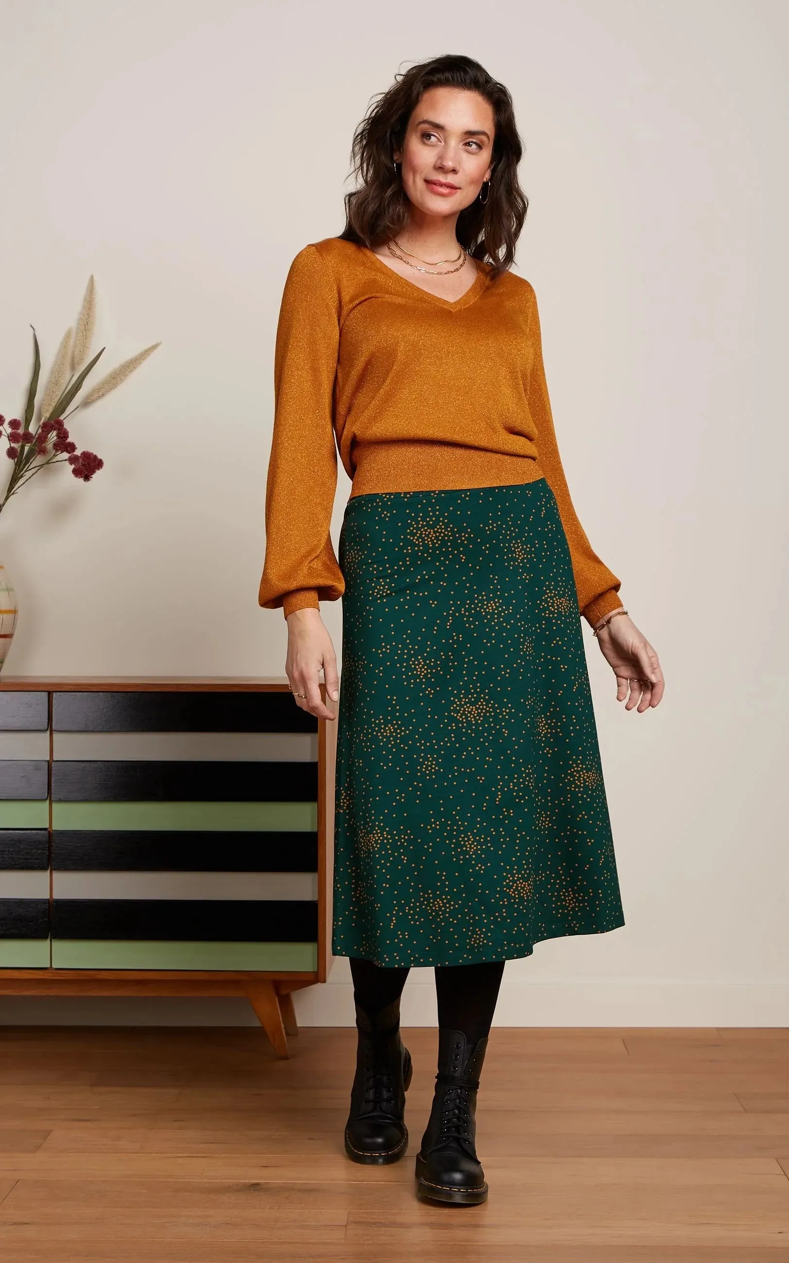 V Neck Bellsleeve Spiro Maple Orange