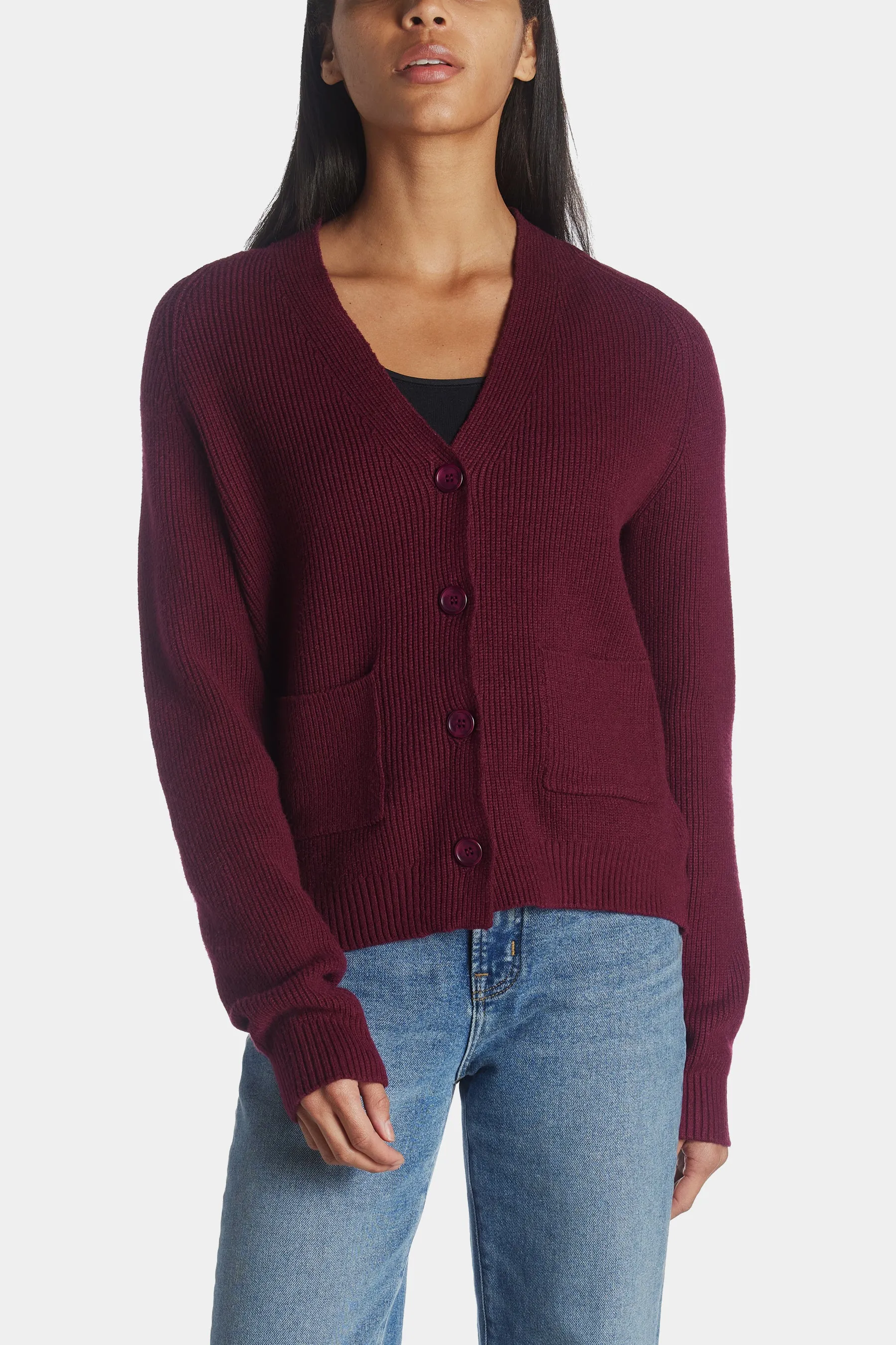 V-Neck Short Cardigan