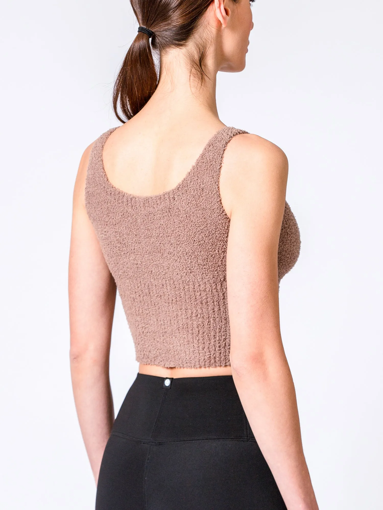 VEGAN WOOL TEDDY TANK, MOCHA