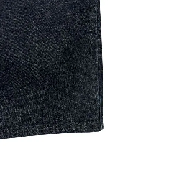 Vintage Ralph Lauren 12 Jean Skirt Denim Dark Blue Cotton Knee Length Womens