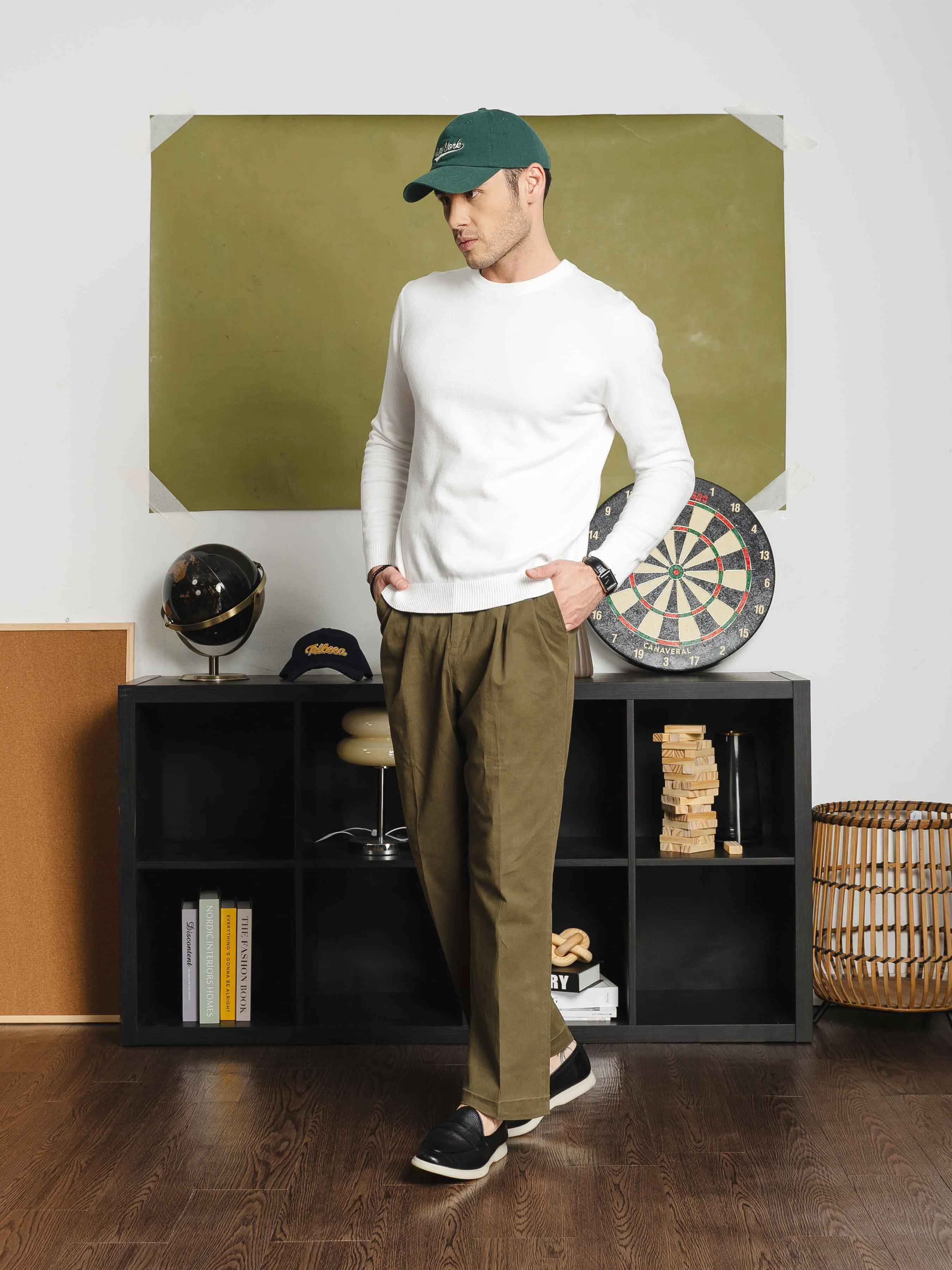 Vittorio Long Sleeve Crew Neck - White