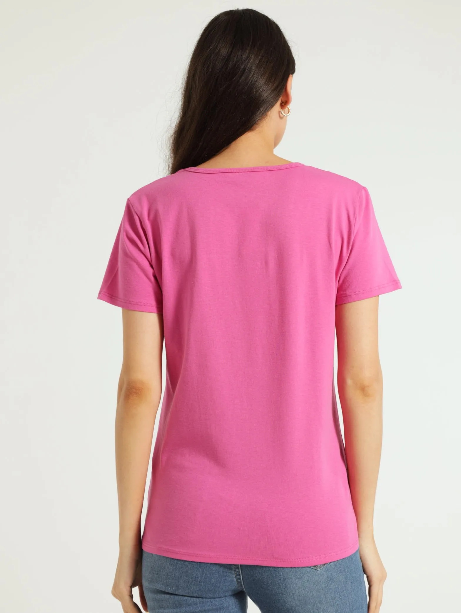 Voop Neck Stretch Tee - Virtual Pink