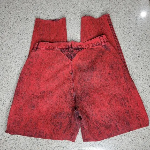VTG Roper Womens Red Acid Wash Western 3-Pocket High Rise Tapered Leg Jeans✨️15