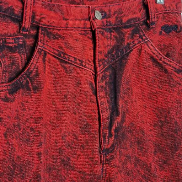 VTG Roper Womens Red Acid Wash Western 3-Pocket High Rise Tapered Leg Jeans✨️15