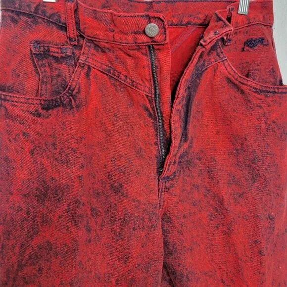 VTG Roper Womens Red Acid Wash Western 3-Pocket High Rise Tapered Leg Jeans✨️15