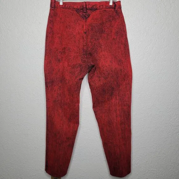 VTG Roper Womens Red Acid Wash Western 3-Pocket High Rise Tapered Leg Jeans✨️15