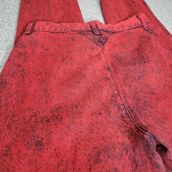 VTG Roper Womens Red Acid Wash Western 3-Pocket High Rise Tapered Leg Jeans✨️15