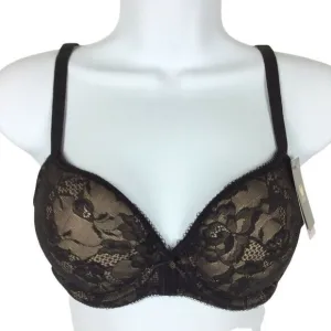 Wacoal Bra 30D Lace Finesse T Shirt Underwire Lightly Padded Black 853201