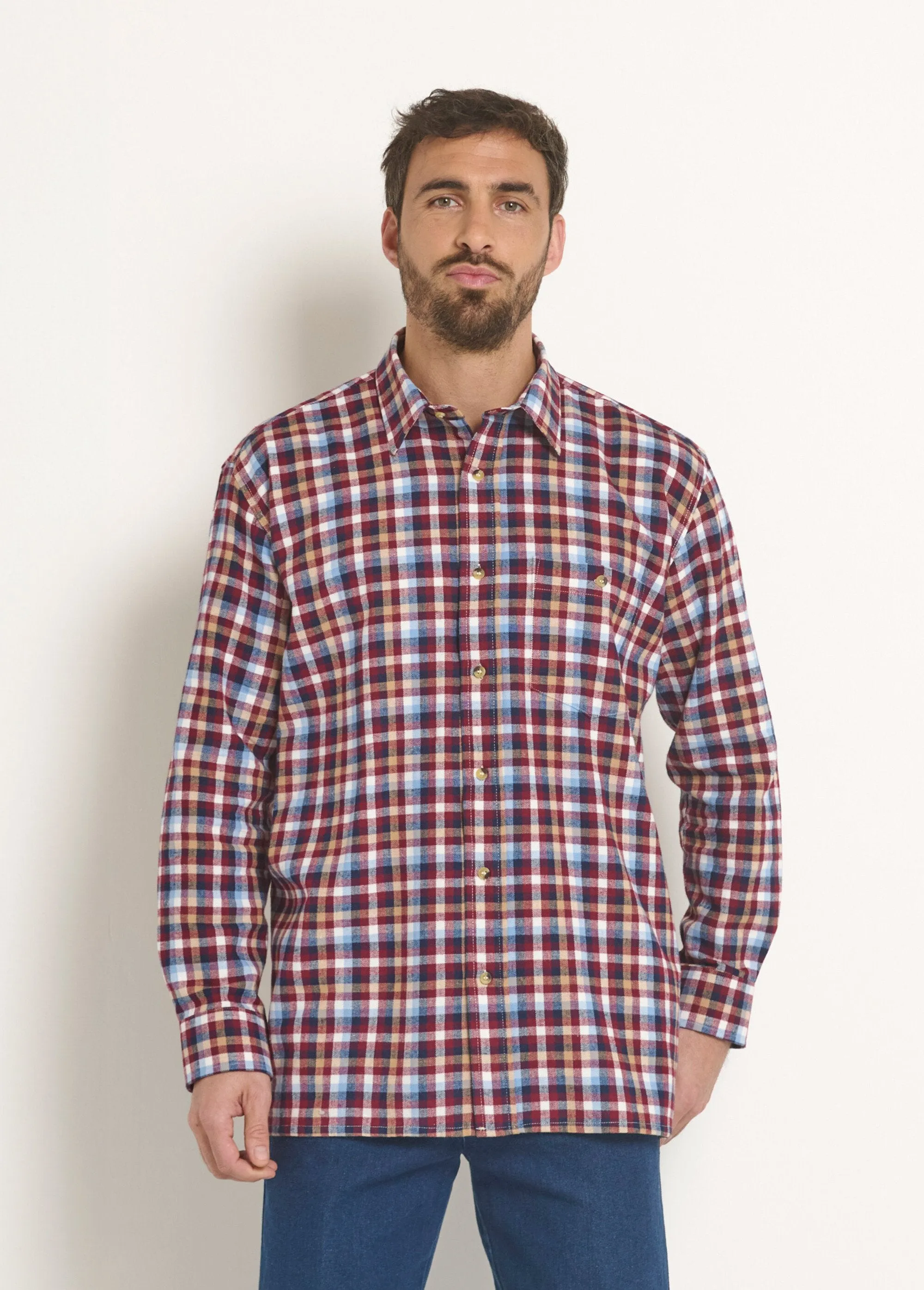 Warm flannel plaid shirt