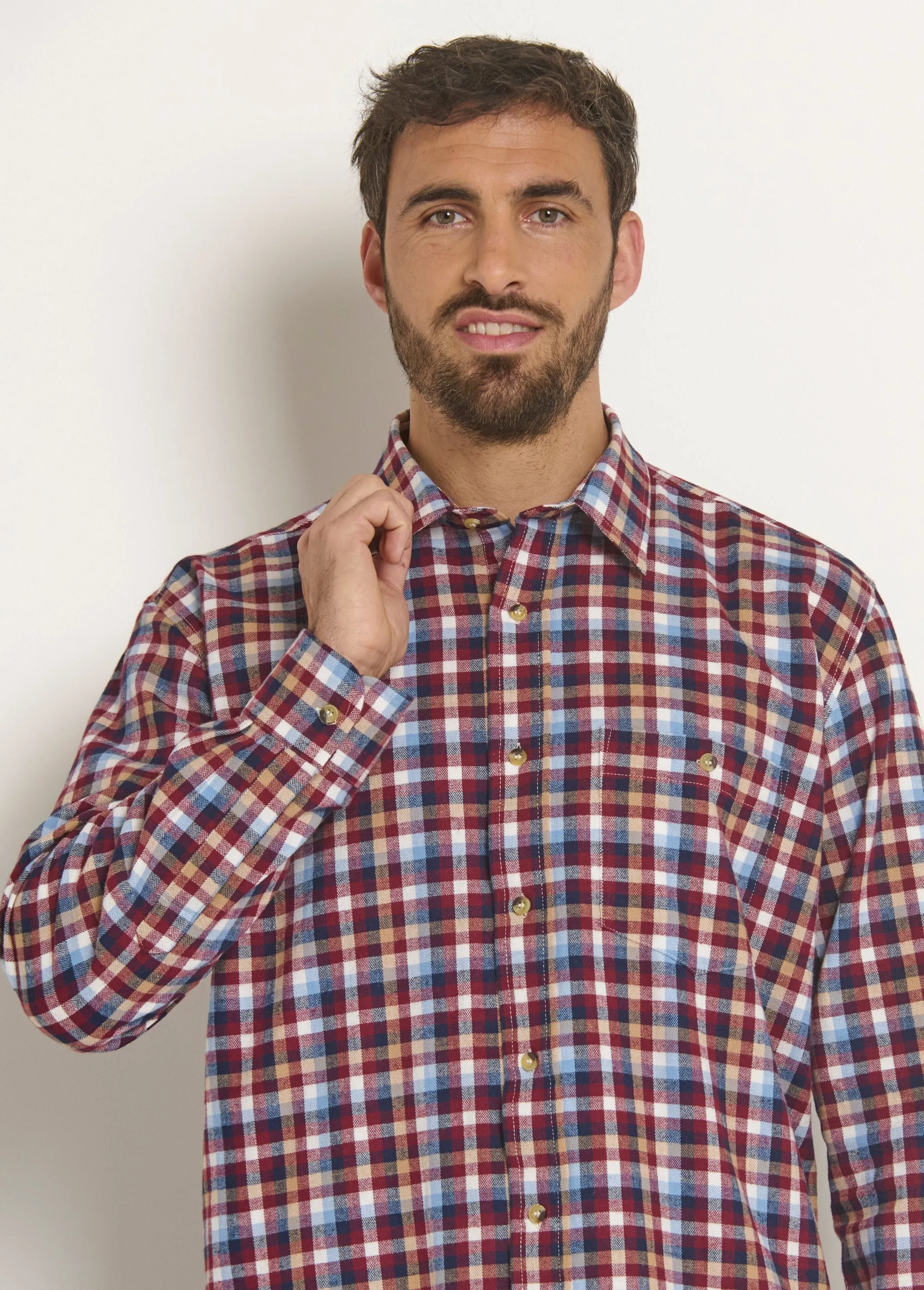 Warm flannel plaid shirt