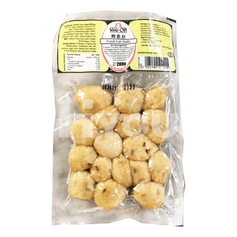 Way On Fried Fish Ball 200g ~ 惠康炸鱼丸 200g