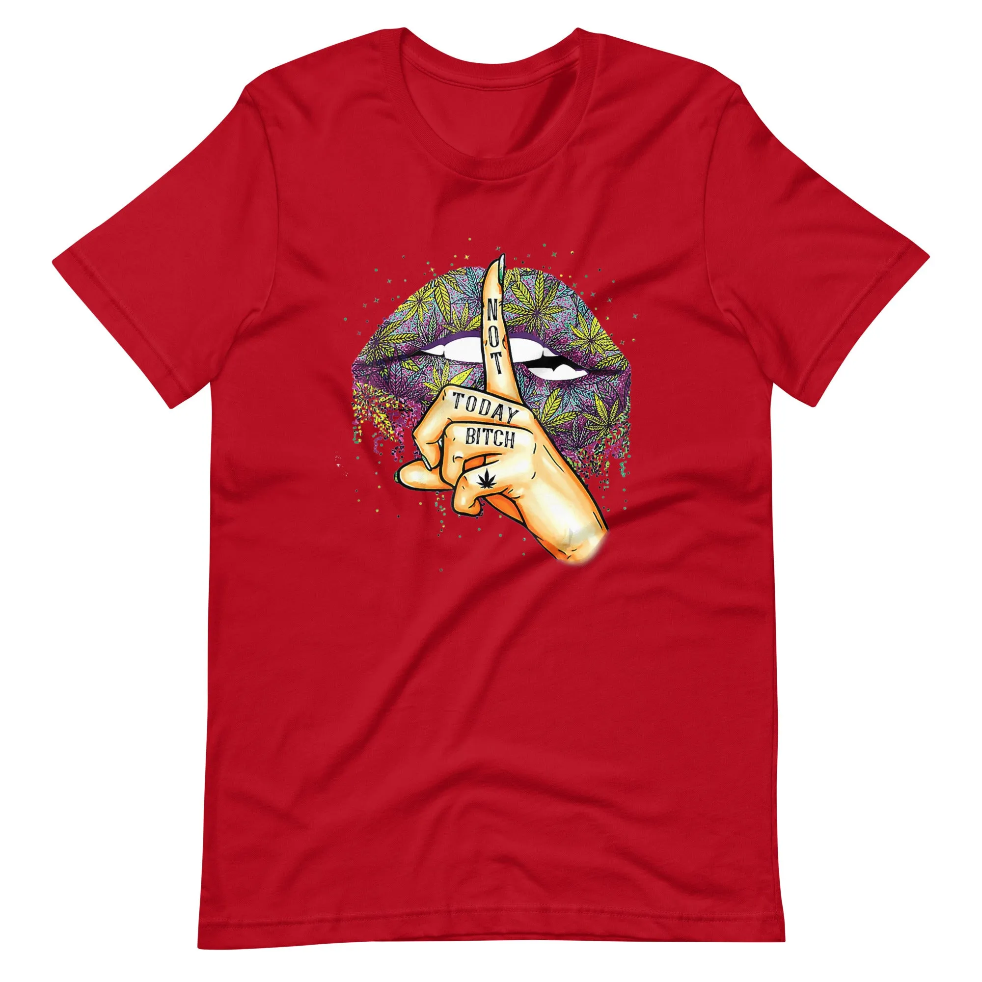 Weed-Lips-Not-Today-Bitch-Shhh-Cannabis-t-shirt