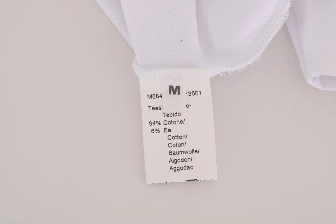 White Cotton Stretch Crew-neck T-Shirt