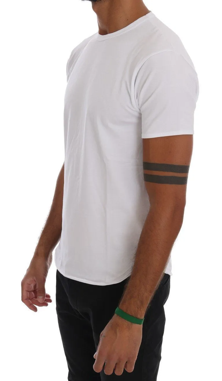 White Cotton Stretch Crew-neck T-Shirt