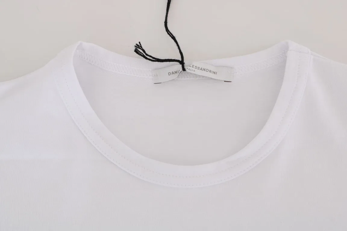 White Cotton Stretch Crew-neck T-Shirt