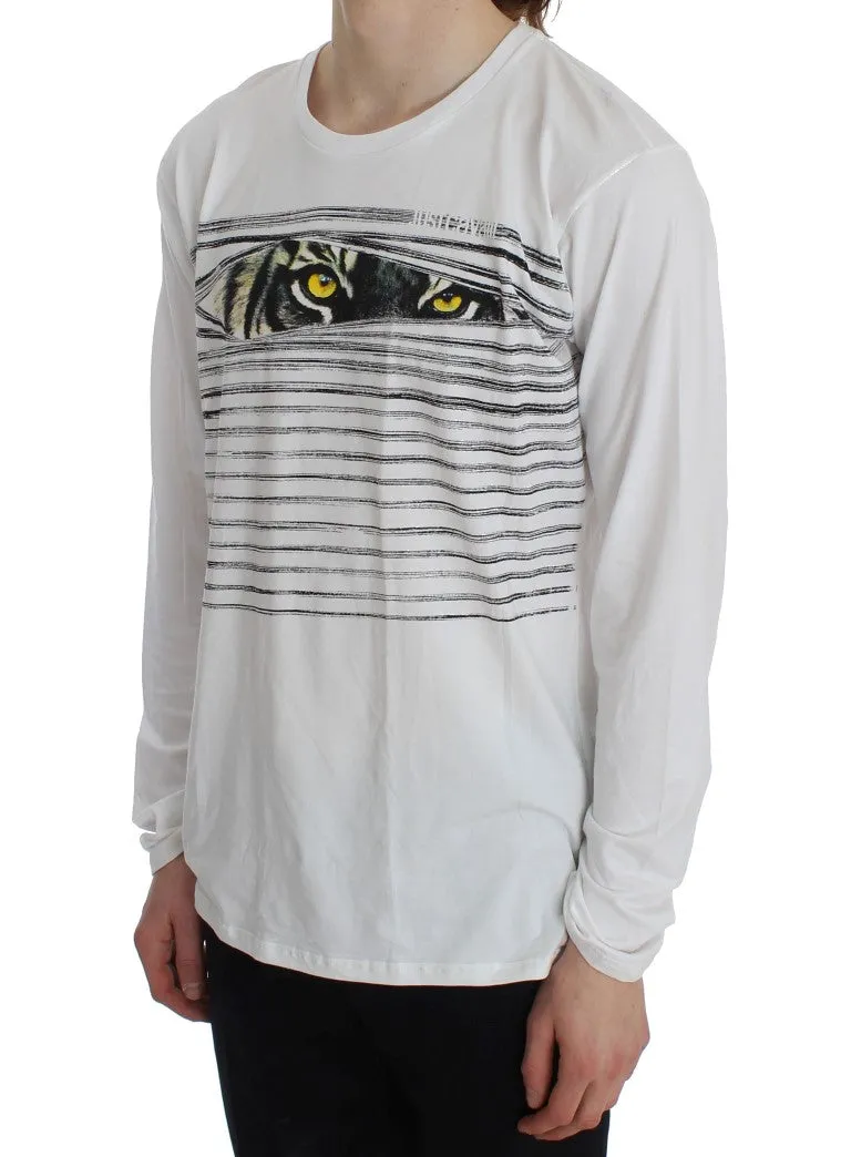 White Crew-neck Pullover Stretch T-shirt