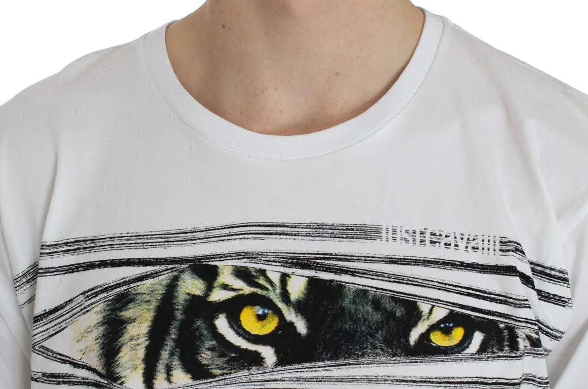 White Crew-neck Pullover Stretch T-shirt