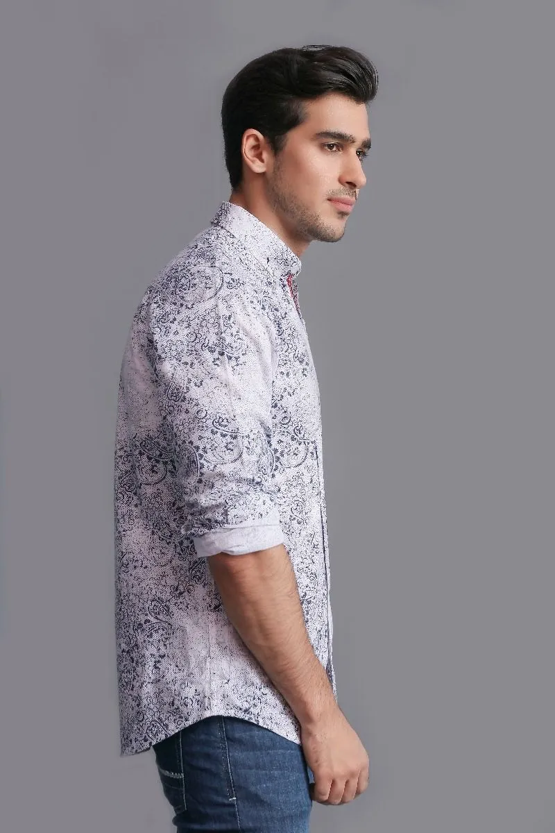 WHITE PAISLEY SHIRT