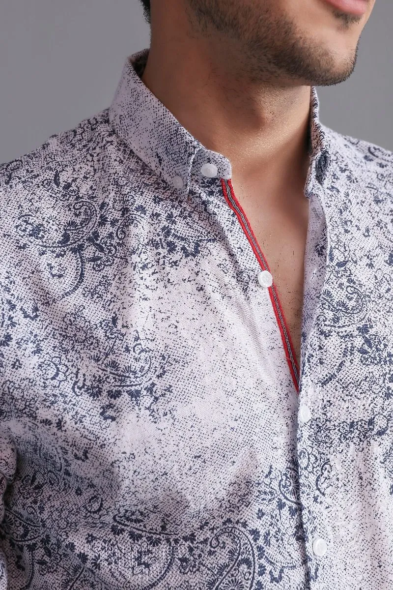 WHITE PAISLEY SHIRT
