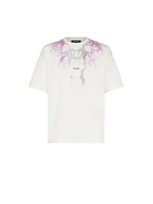 White T-Shirt Whit Purple Grey Lightning