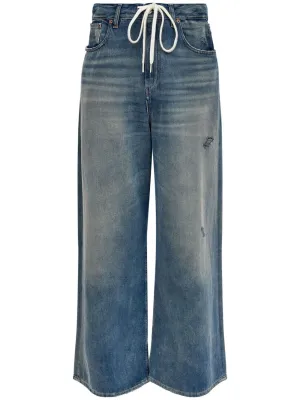 Wide-leg denim jeans