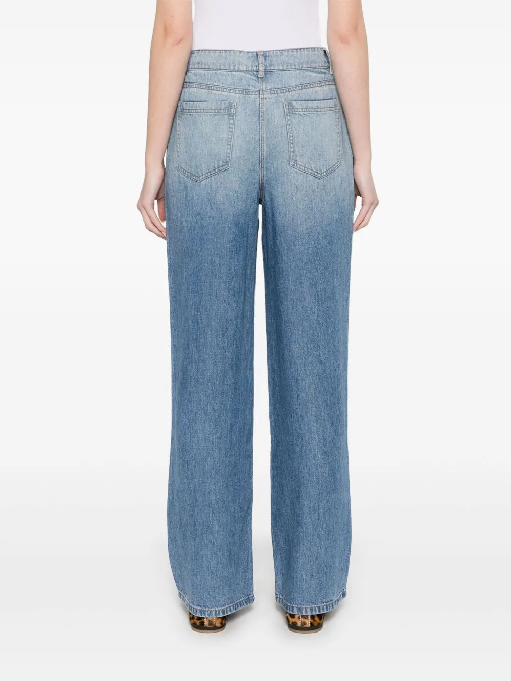 Wide-leg denim jeans