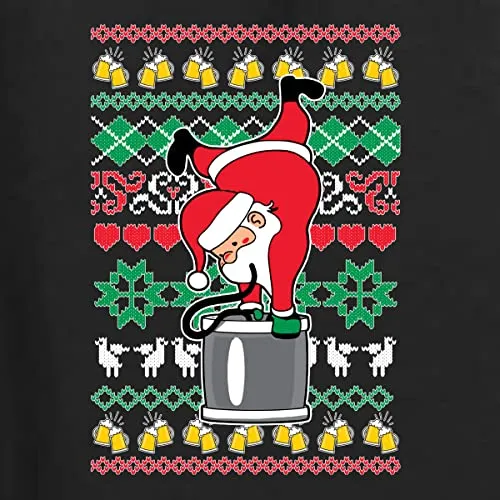 Wild Bobby Santa Keg Stand Beer Drinking Drunk Ugly Christmas Sweater Premium Graphic Hoodie Sweatshirt, Black, Medium