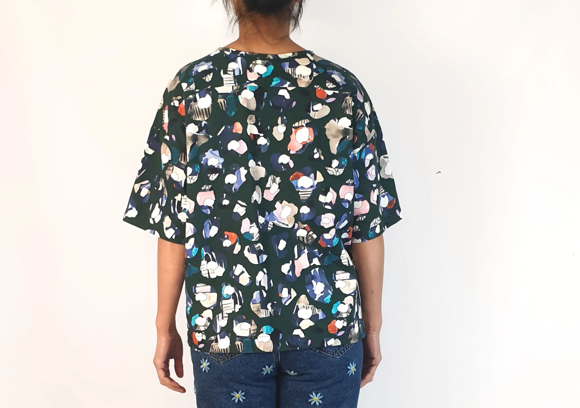 Wolf & Mishka green unique print oversize top size S