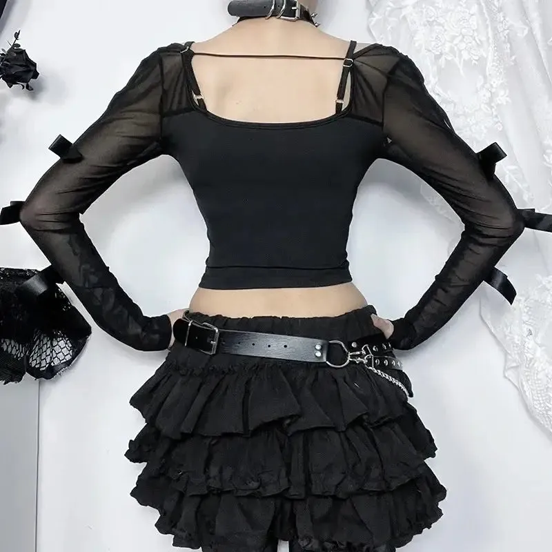 Y2K Gothic Full Zip Jacket for Women in Solid Polyester