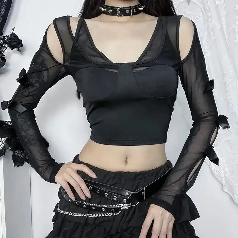 Y2K Gothic Full Zip Jacket for Women in Solid Polyester